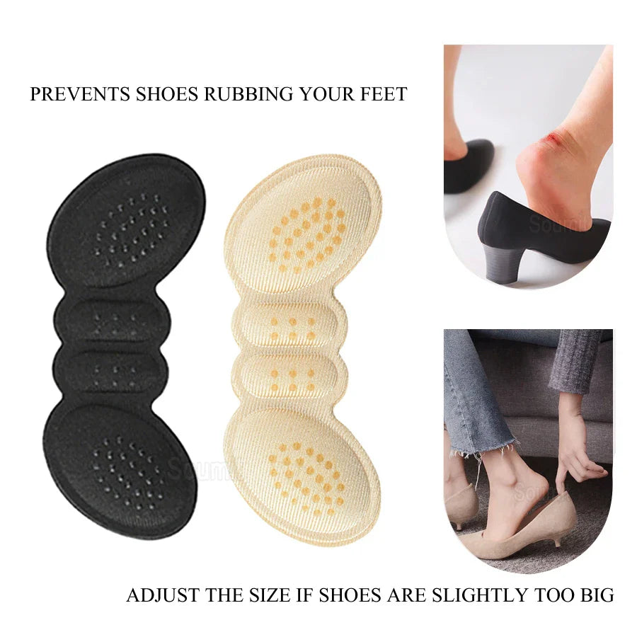 2 Pairs Women High Heels Liner Grip Insole Adhesive Stickers Protector For Foot Pain Relief (4 Pcs)