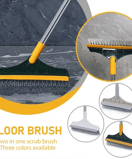 (Mega Sale) 2 in 1 Cleaning Brush Floor Scrub Broom Wiper Scraper