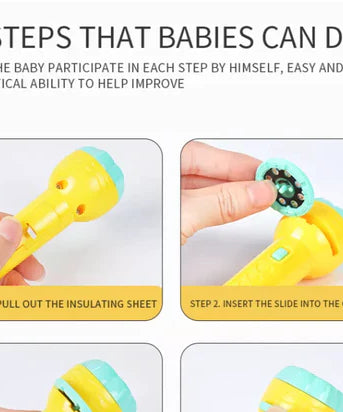 Portable Mini Projector Torch Toy Slide Flashlight with 3 Slides 24 Patterns For Kids Education Learning Night Light