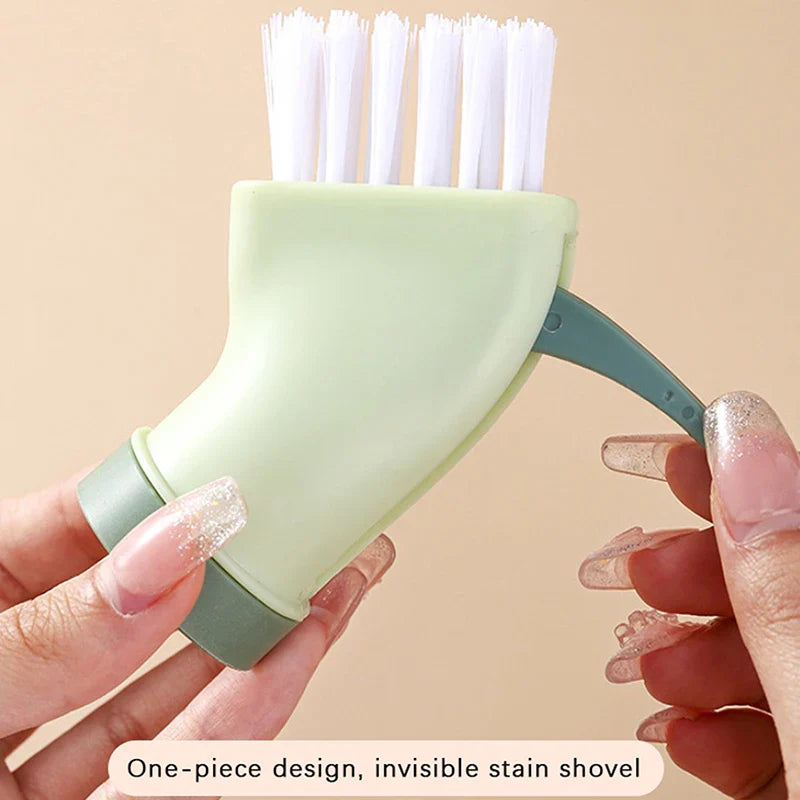 (Pack of 2) Multi-use Wet & Dry Cleaning Brush Can Be Connected to Mineral Water Bottle for Home and Office Use