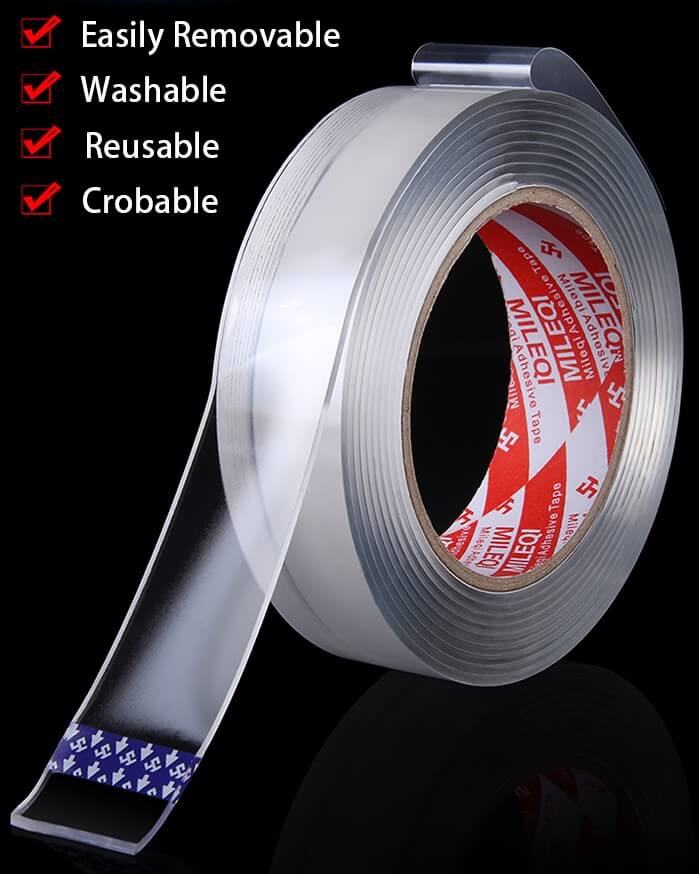 Reusable Washable Transparent Nano Double Sided Tape 5 Meter for firm grip and Long Lasting Stickiness