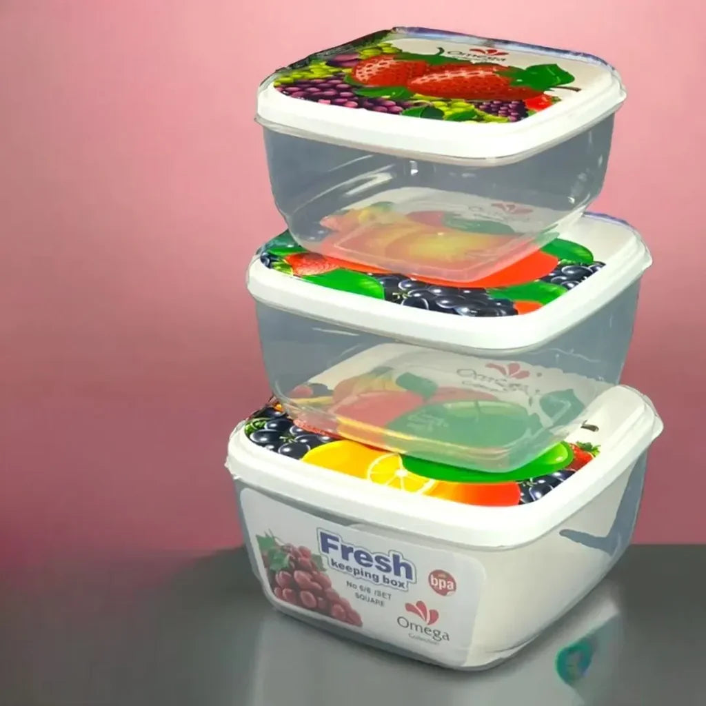 Fresh Keeping Box – Multi-Purpose Container Square No.1 (6 Pcs Set) in Just Rs 999