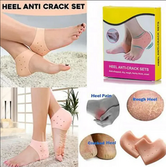 2 Silicon Heel Pads and 2 Socks Imported Washable and Reusable for Revitalizing and Moisturizing Cracked Feet