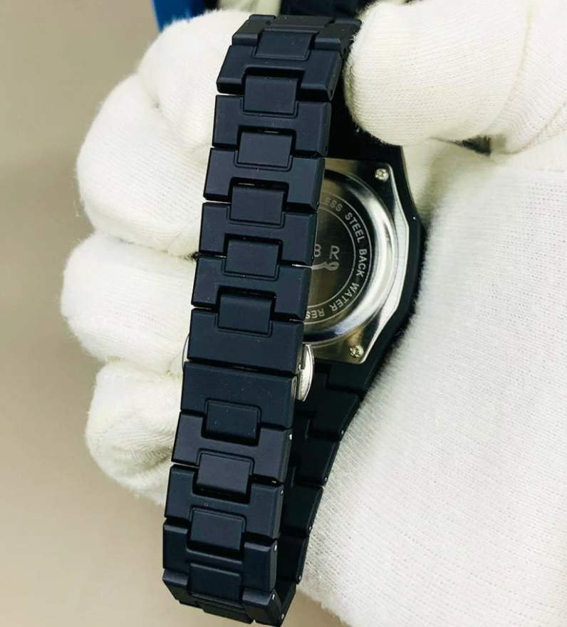 Arabic Aura Watch – Elegant Black Wristwatch with Arabic Numerals in Just Rs 1399