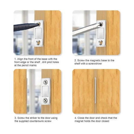(Pack of 5 Set) Strong Door Closer Magnetic Door Catch Latch Door Magnet for Furniture Cabinet Cupboard with Screws