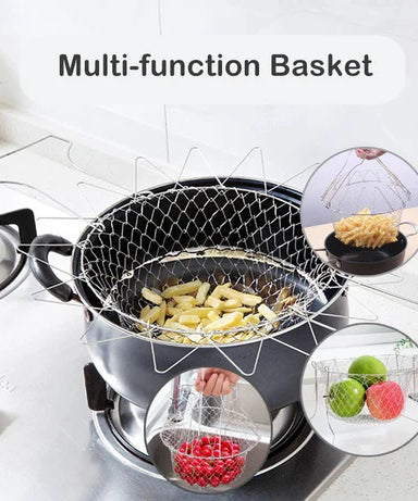 RAMZAN SALE is LIVE! High-Quality Stainless Steel Foldable Chef Basket For Fried Food and Fruits with SAMOOSA MAKER FREE