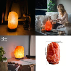 Natural Himalayan Salt Lamp USB Powered Air Purifier Healing Night Light for Relaxation and Home Decor