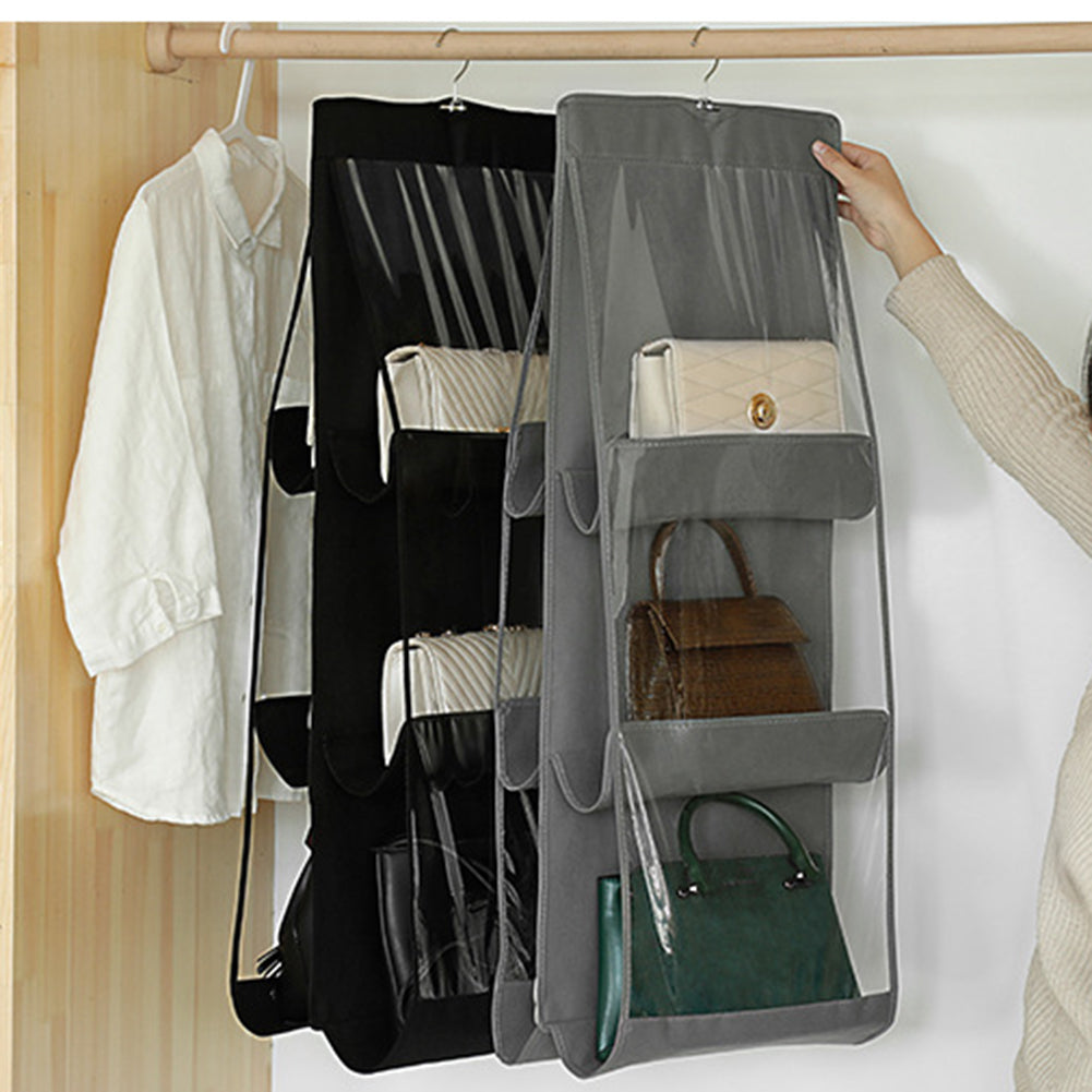 Buy 1 Get 1 Free Handbag Storage Hanging Purse Organizer with 6 Large Easy Access Pockets in Rs 999