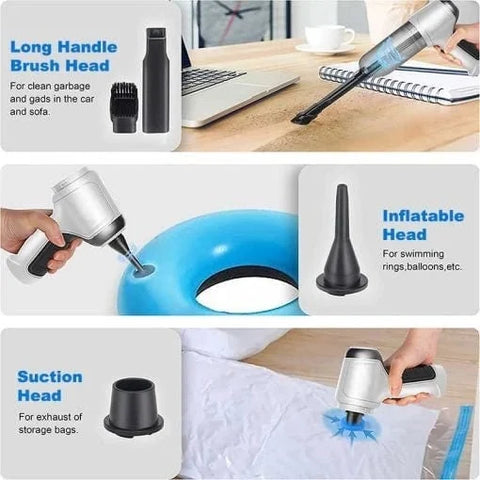 3-in-1 Rechargeable Vacuum Cleaner and Blower - Cleans up every corner of your Home and Car