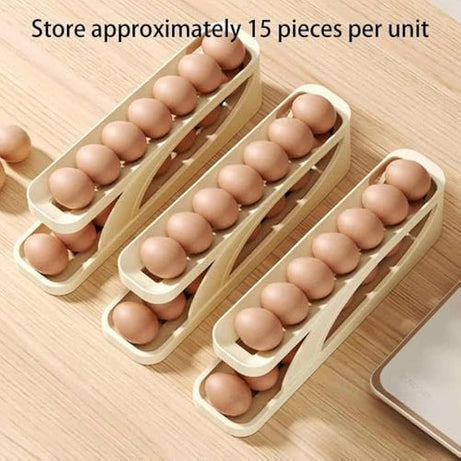 Trending Egg Holder Dispensers With Automatically Rolling and Space Saving Egg Tray For Refrigerator and Kitchen in Just Rs 1199