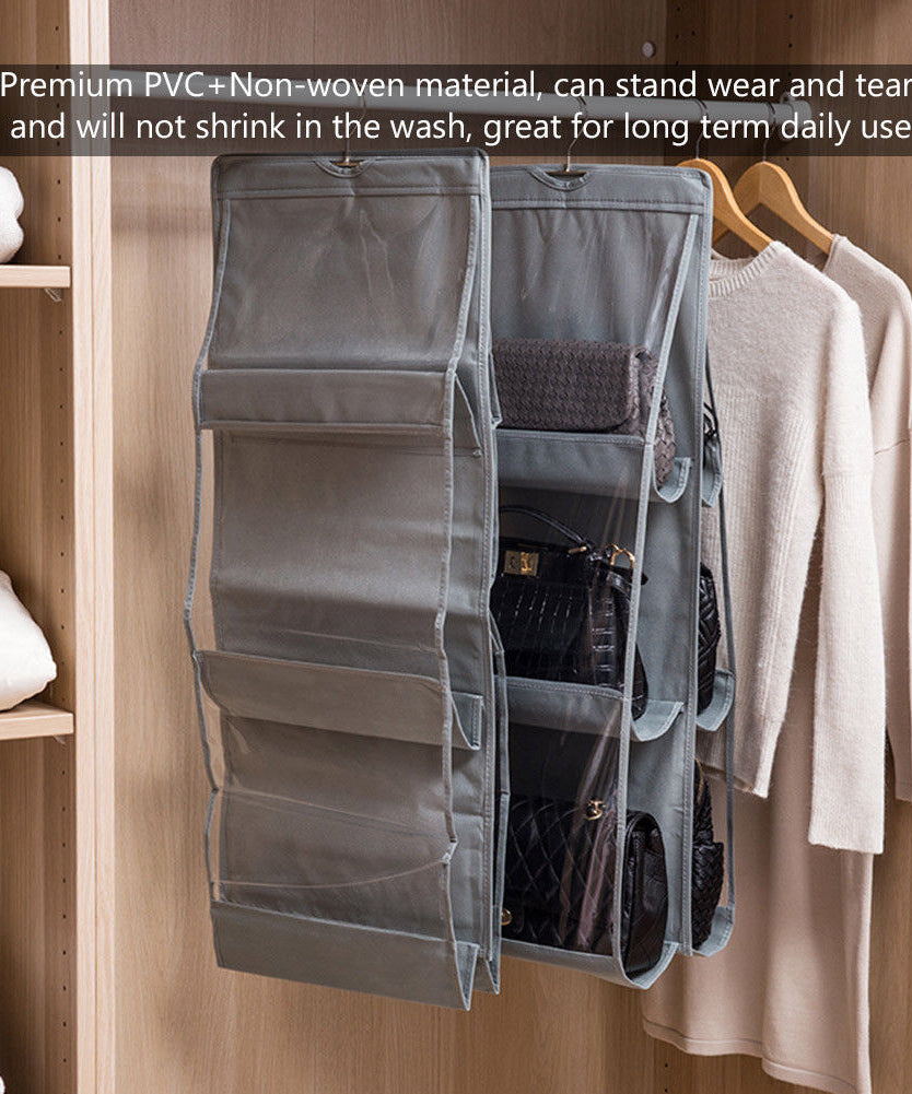 Buy 1 Get 1 Free Handbag Storage Hanging Purse Organizer with 6 Large Easy Access Pockets in Rs 1299