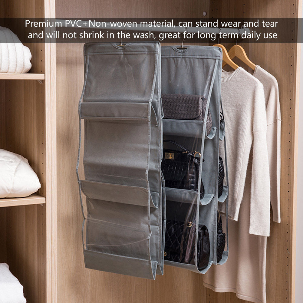 Buy 1 Get 1 Free Handbag Storage Hanging Purse Organizer with 6 Large Easy Access Pockets in Rs 1299