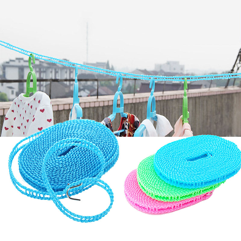 Buy 3 Get 3 Free Offer 6 Pcs Wind Proof Non Slip Nylon Hanging Drying Rope Clothes washing line with full size of 5 Meters in Rs 999 - 6 Pcs