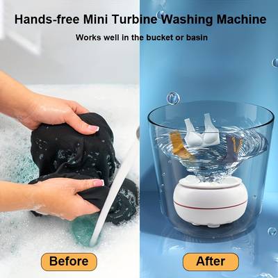 PORTABLE USB ULTRASONIC TURBINE LAUNDRY WASHING MACHINE