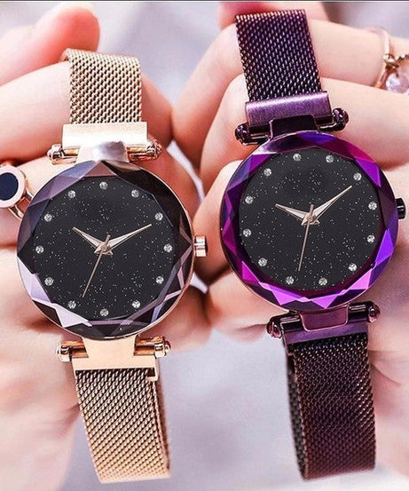 Bundle of 3 ladies Luxury Starry Sky Magnet Wrist Watches