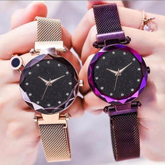 Bundle of 3 ladies Luxury Starry Sky Magnet Wrist Watches