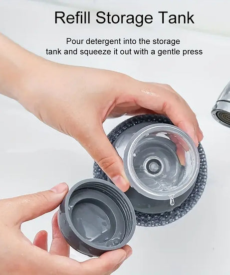 (Buy 1 Get 1 Free) 2 Piece Kitchen Cleaning Dish Brush Scrubber with Soap Dispenser