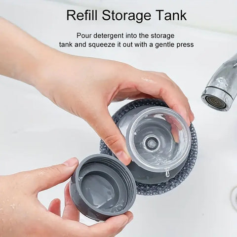 (Buy 1 Get 1 Free) 2 Piece Kitchen Cleaning Dish Brush Scrubber with Soap Dispenser