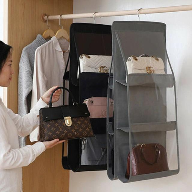 Buy 1 Get 1 Free Handbag Storage Hanging Purse Organizer with 6 Large Easy Access Pockets in Rs 999