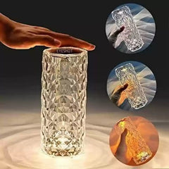 USB Rechargeable Crystal Rose Diamond Touch Lamp LED With RGB 16 Colors and Remote In just Rs 1499