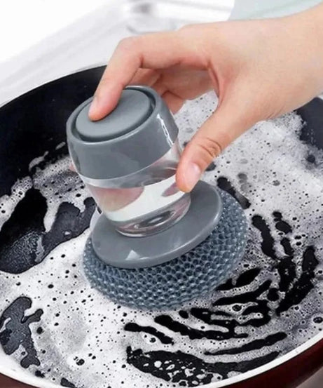 (Buy 1 Get 1 Free) 2 Piece Kitchen Cleaning Dish Brush Scrubber with Soap Dispenser