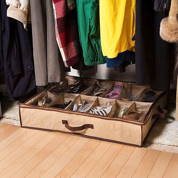 Buy 1 Get 2 Free Shoe Organizer 12 Pairs Under Bed Storage Bag