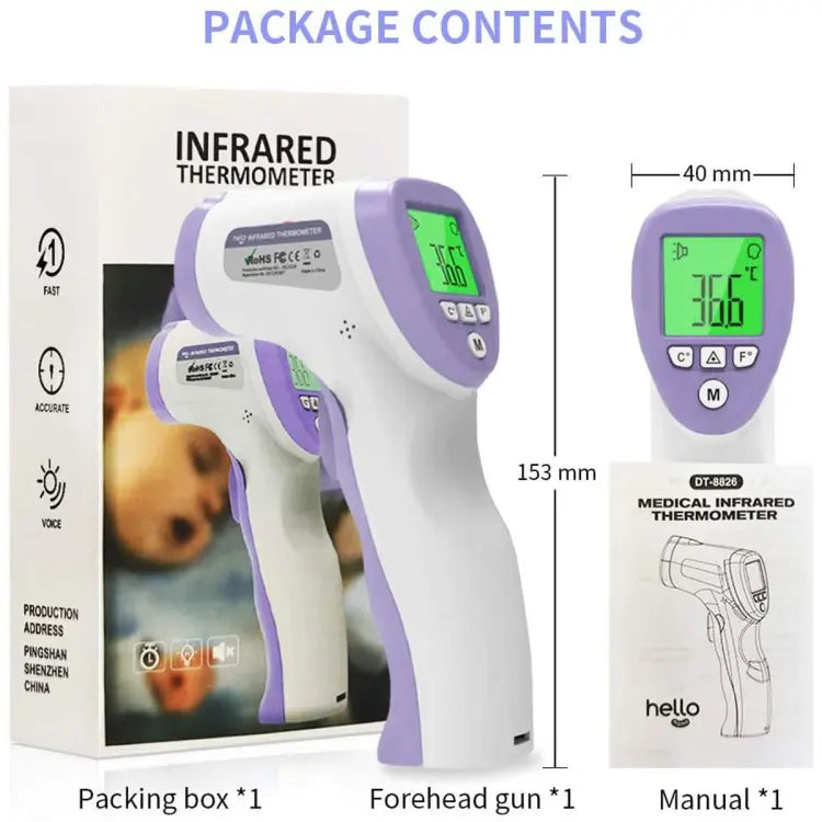 Accurate & Instant Reading Non-Contact Forehead Thermometer with 3 in 1 Digital LCD Display for Take a Human Body Temperature