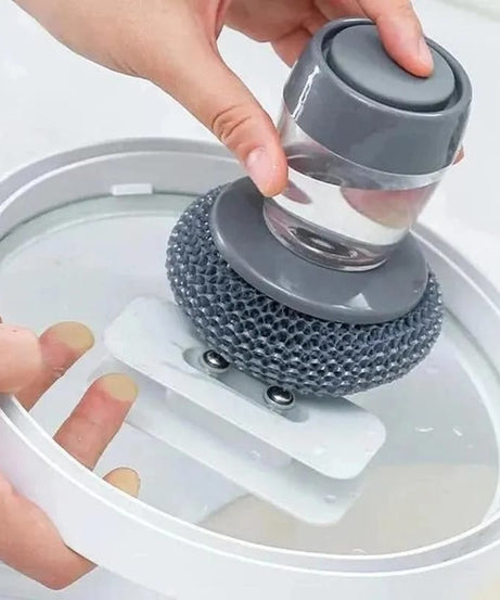 (Buy 1 Get 1 Free) 2 Piece Kitchen Cleaning Dish Brush Scrubber with Soap Dispenser