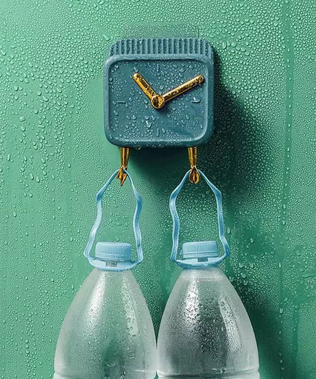 (Pack of 2) Creative Clock Wall Hanging Storage Box with Hook Kitchen & Bathroom Bedside and Organizer Shelf Mobile Phone Holder