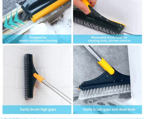 2 in 1 Cleaning Brush Floor Scrub Broom Wiper Scraper