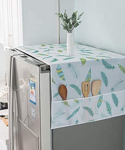 (Pack of 2) Anti-Dust Waterproof Refrigerator Fridge Cover with Double Storage Pockets