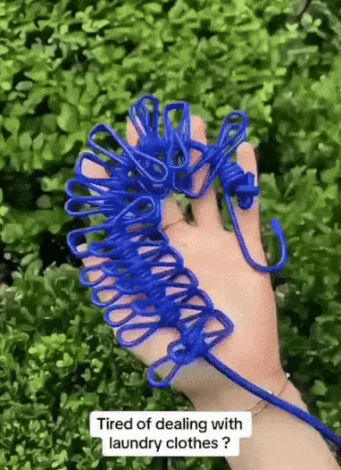 Pack of 3 Portable hanging Cloth extendable Rope 185 CM with 12 Clips each for Home Backyard Hotel Balcony Clothes Drying Line, Outdoor Indoor Use