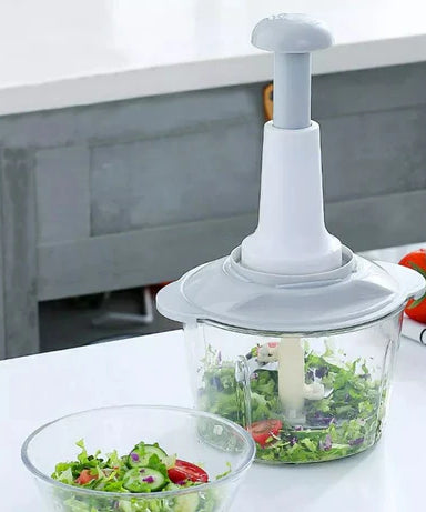 Multi-Function Hand Push Chopper with 4-Blades, Beater, Slicer Shredder &amp; Grater in Just Rs 1999 with FREE DELIVERY