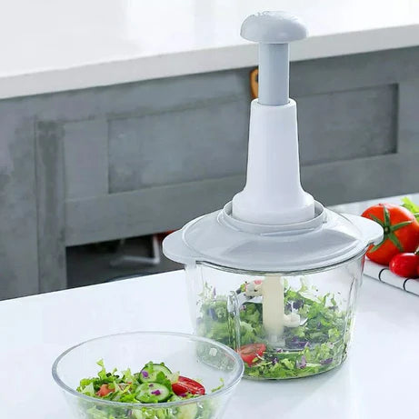 Multi-Function Hand Push Chopper with 4-Blades, Beater, Slicer Shredder &amp; Grater in Just Rs 1999 with FREE DELIVERY