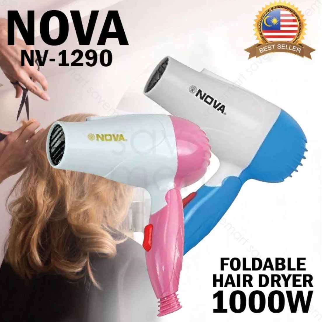 Portable & Foldable Nova Professional hair dryer With 2X Speed