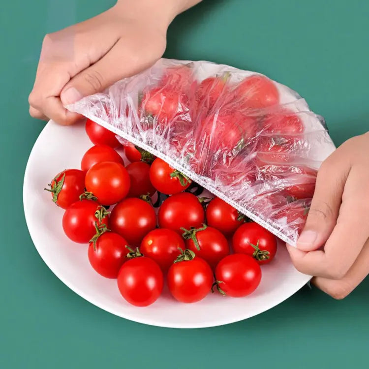 100pcs Disposable Food Cover Plastic Wrap Food Grade For Keep Kitchen and Food Fresh Seal Pack Pots