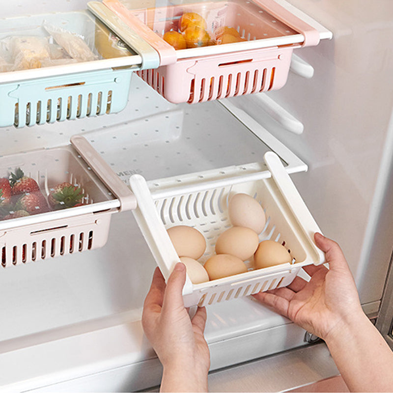 Buy 2 get 2 free Adjustable Fridge Storage Basket Racks & Sliding Tray 4 Pcs in Just Rs 1199