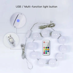 Imported RGB latest Makeup Vanity Adjustable trendy Mirror Light with adhesive tape and RGB remote control in Rs 1999