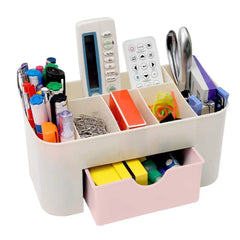 Multipurpose Storage Box/Organizer with Multi Sections and Drawer For Storage of Cosmetics Jewellery and Small Stationary Items