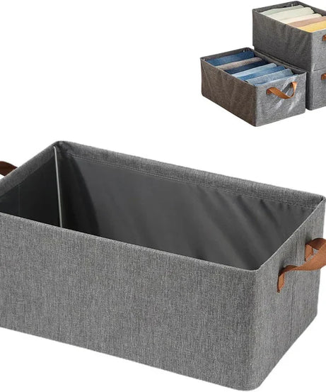 (Pack of 2) Washable Wardrobe Clothes Organiser (with Rod), Jeans Compartment Storage Box in Just Rs 1199