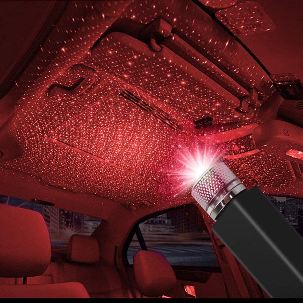 Auto Rotating Adjustable Car Interior Ceiling LED Light - Car Interior Decor - USB LED Roof Projection Atmosphere Star Light in Just Rs 999