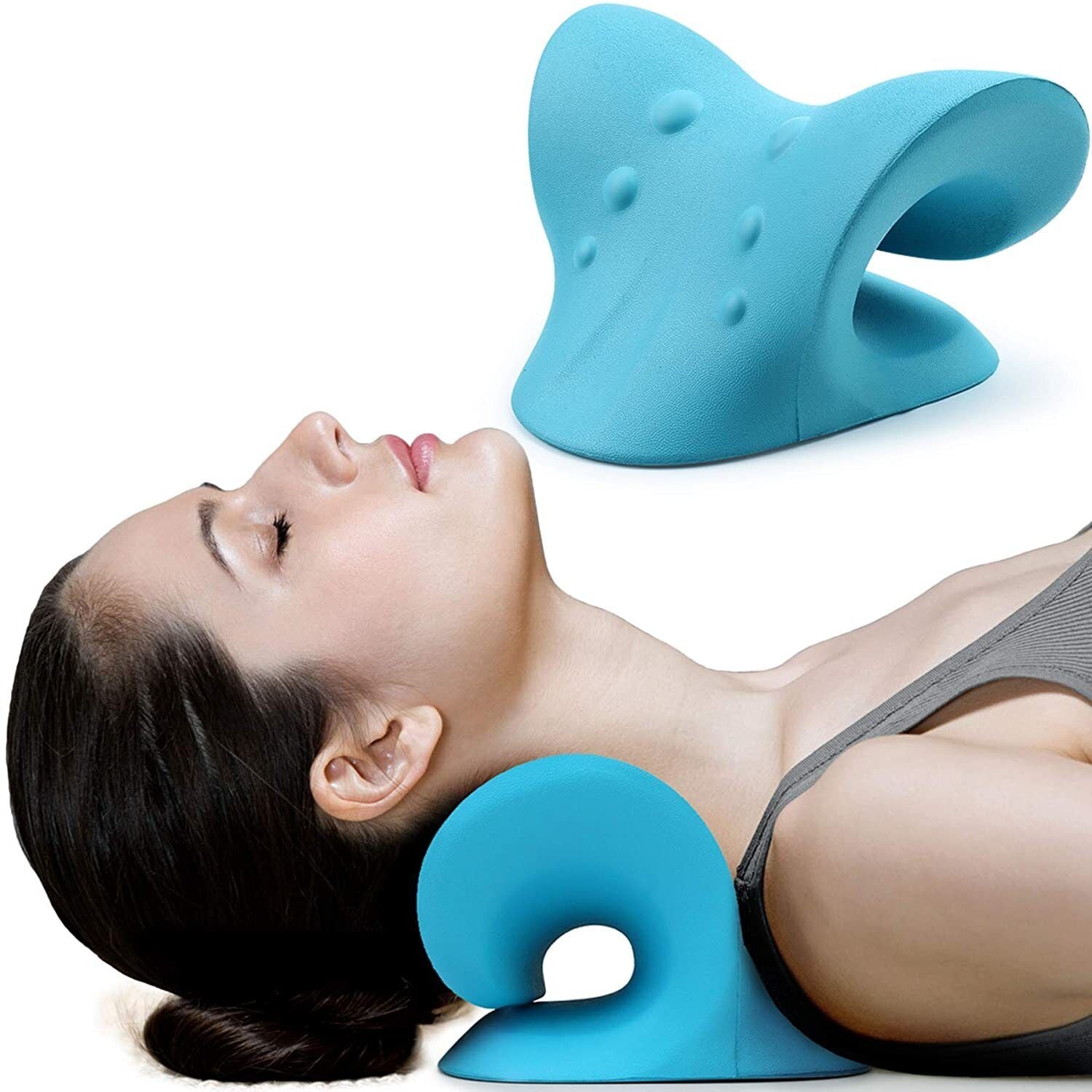 Neck And Shoulder Relaxer Cervical Traction Device For Support For Hump Corrector