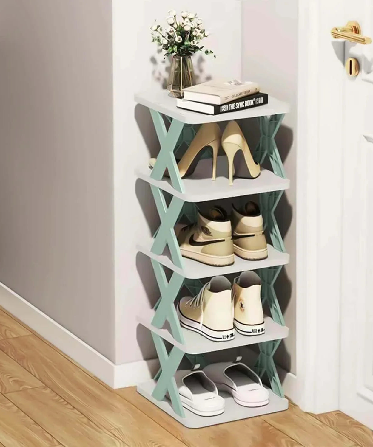 Imported Multilayer Folding Shoe Rack Organizer with X Shape For Home