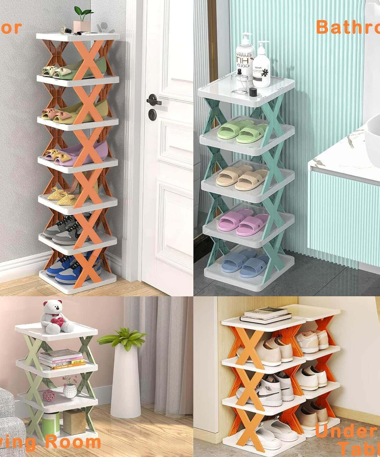 Imported Multilayer Folding Shoe Rack Organizer with X Shape For Home